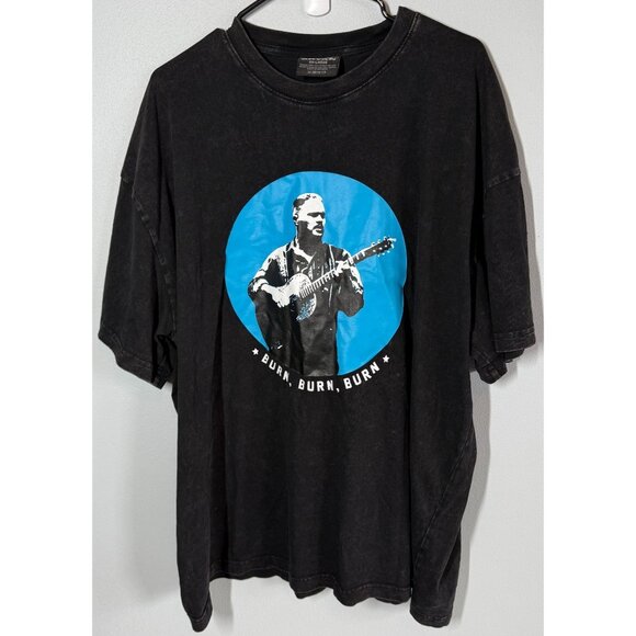 Zach Bryan Short Sleeve T-Shirt Burn Burn Burn Tour Size XXL 2XL Black Acid Wash - Picture 1 of 9